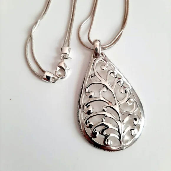 Silver Long Necklace - Picture 3 of 5